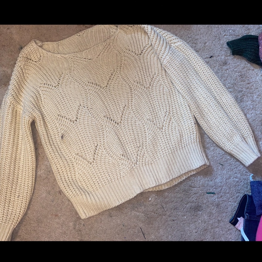 Light tan to beige sugar cookie sweater